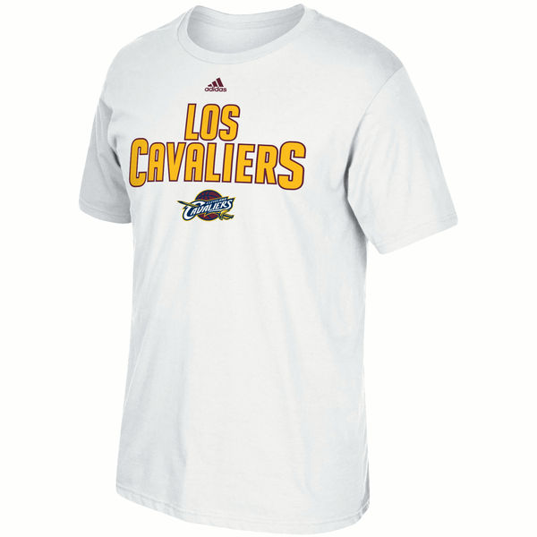 NBA Men Cleveland Cavaliers adidas Noches EneBeA TShirt White1->nba t-shirts->Sports Accessory